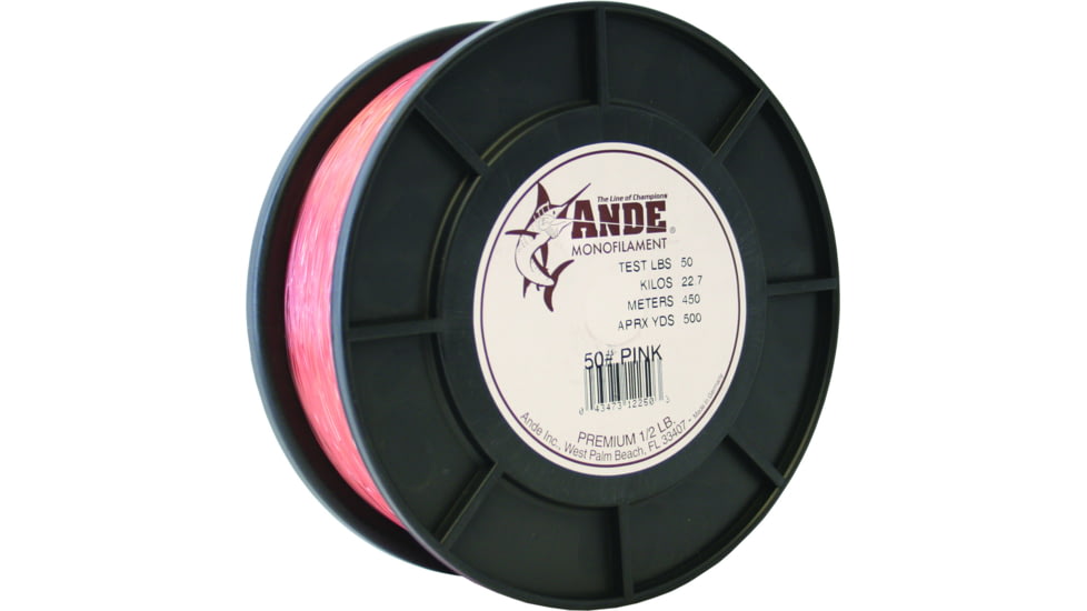 Ande Line Premium Mono Line 1/2lb Spool 50lb 500yd Pink, A12-50P