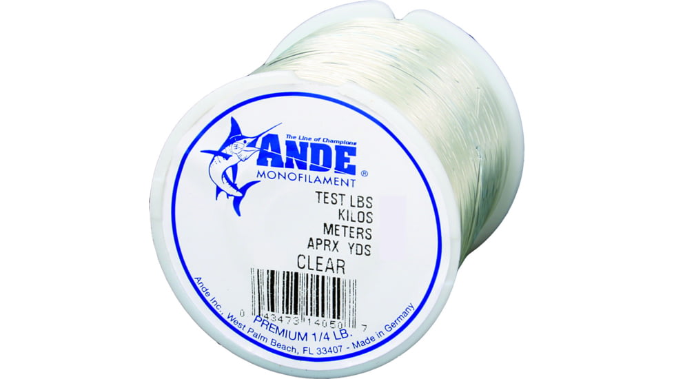 Ande Line Premium Mono Line 1/4lb Spool 6lb 1850yd Clear, A14-6C