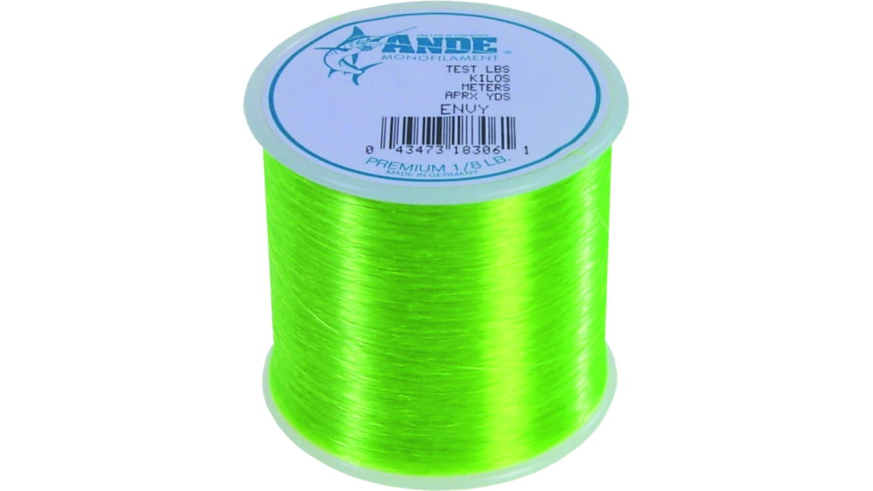 Ande Line Premium Mono Line 1/8lb Spool 12lb 500yd Green Hi-Vis, A18-12GE