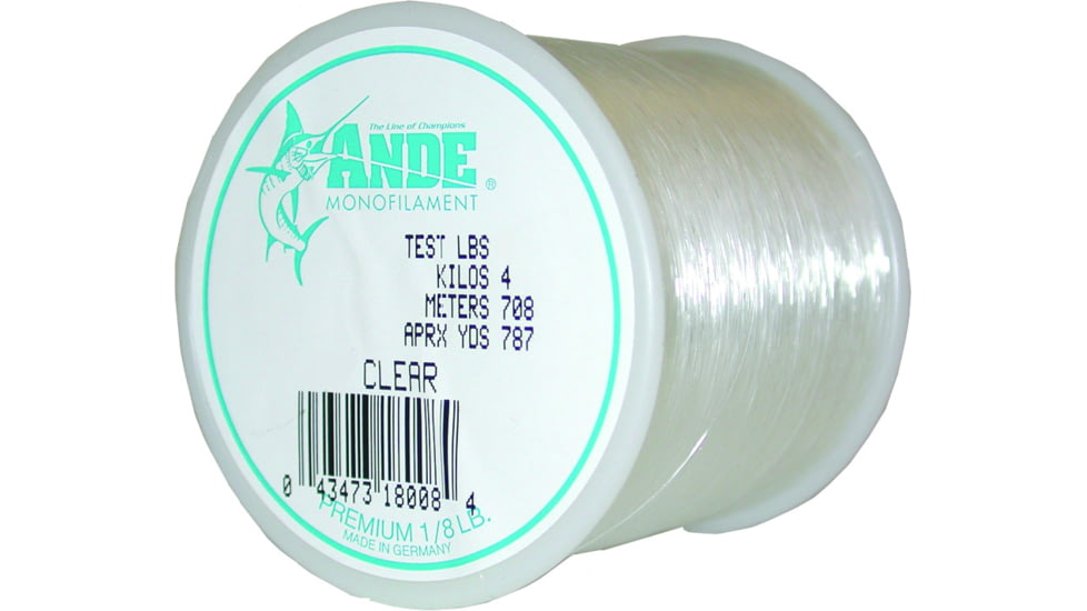 Ande Line Premium Mono Line 1/8lb Spool 30lb 200yd Clear, A18-30C