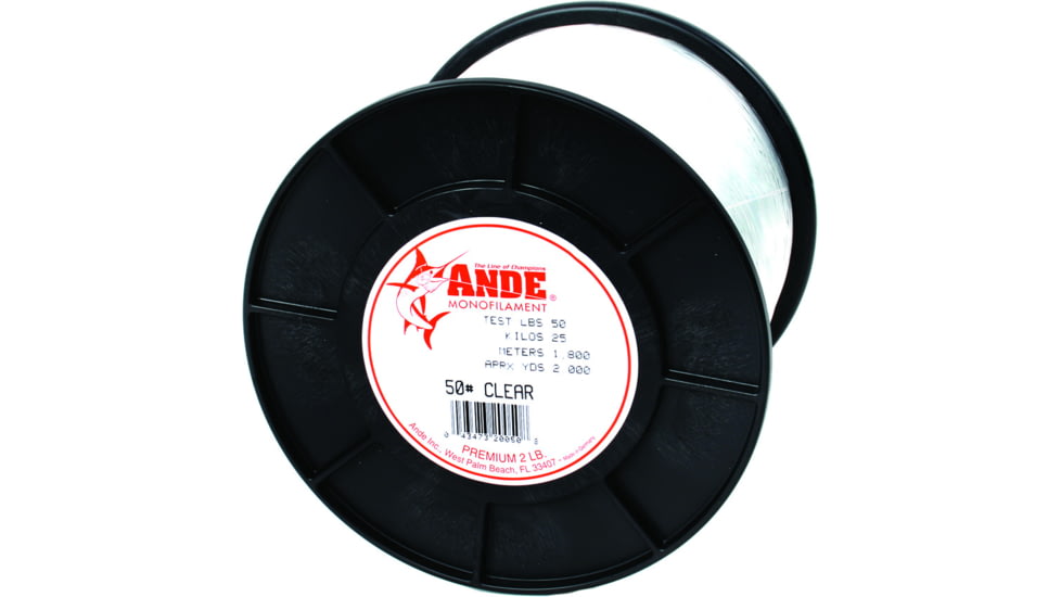 Ande Line Premium Mono Line 2lb Spool 50lb 2000yd Clear, A2-50C