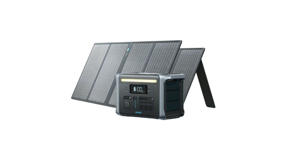 Anker 757 Solar Generator w/ 2x100W Solar Panels, 1229Wh PowerHouse, COMBO-A1770111-1-A2431031-2