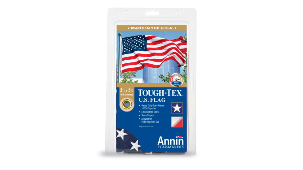 Annin Flags US Tough-Tex Flag, Red/White/Blue, 3ft x 5ft, 182005