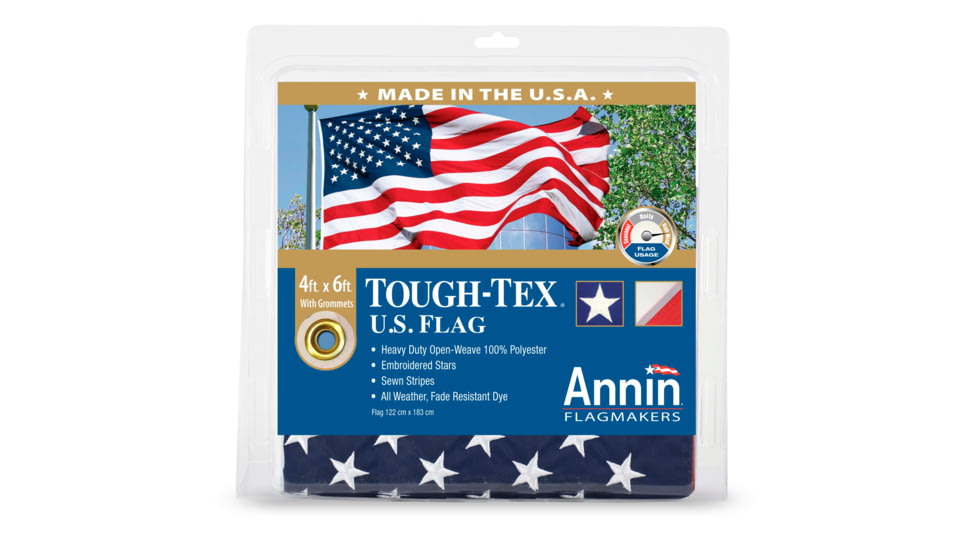 Annin Flags US Tough-Tex Flag, Red/White/Blue, 4ft x 6ft, 182004