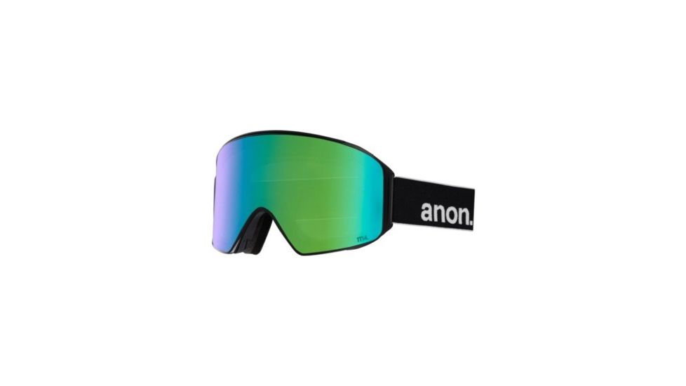 Anon M4 Cylindrical Goggle, Spare Lens and Mfi Face Mask w/ Sonar Green, Black, 20354100040