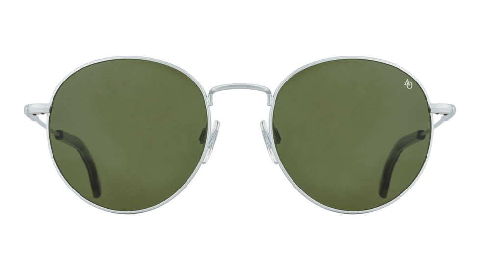 AO AO-1002 Sunglasses, Matte Silver, Calobar Green AOLite Nylon Lenses, 51-19-145 B47, 002251STSMGNN