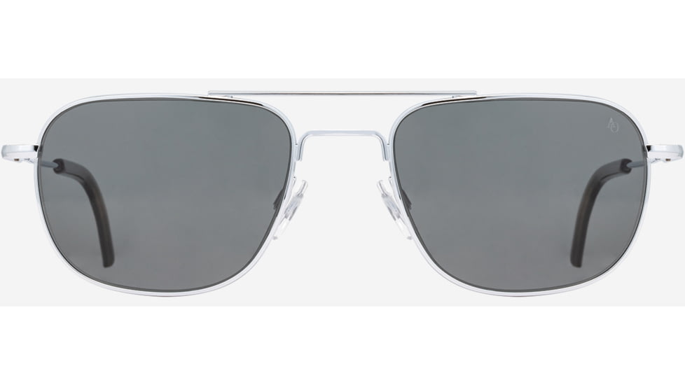 AO Checkmate Sunglasses - Mens, Silver Frame, True Color Gray AOLite Nylon Lenses, 56-21-145, CHE356STSMGYN