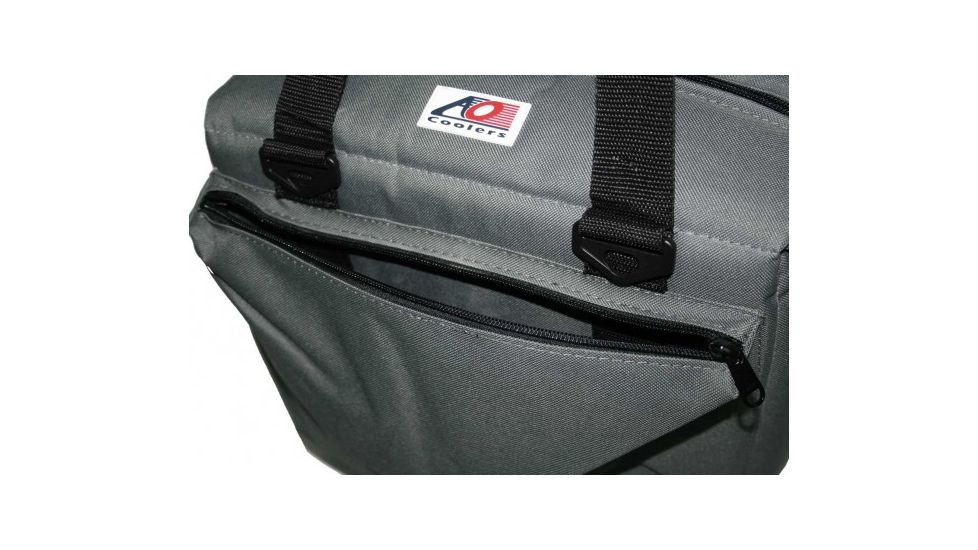 AO Coolers 12 Can Deluxe Canvas Soft Cooler, w/Removable Shoulder Strap, Charcoal, Small, AO12DXCH