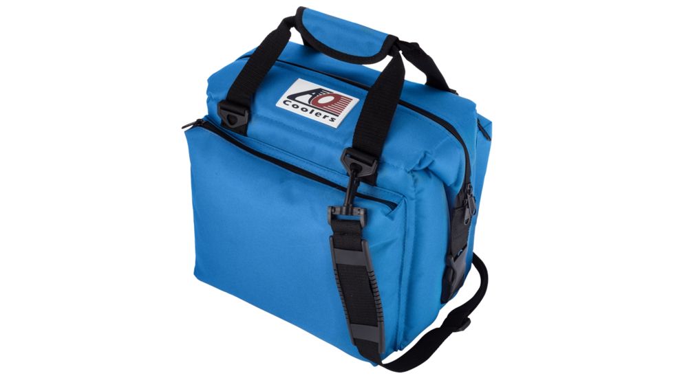 AO Coolers 12 Can Deluxe Canvas Soft Cooler, w/Removable Shoulder Strap, Royal Blue, Small, AO12DXRB