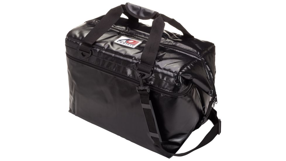 AO Coolers 48 Can Vinyl Soft Cooler, w/Removable Shoulder Strap, Black, Oversized, AOFI48BK
