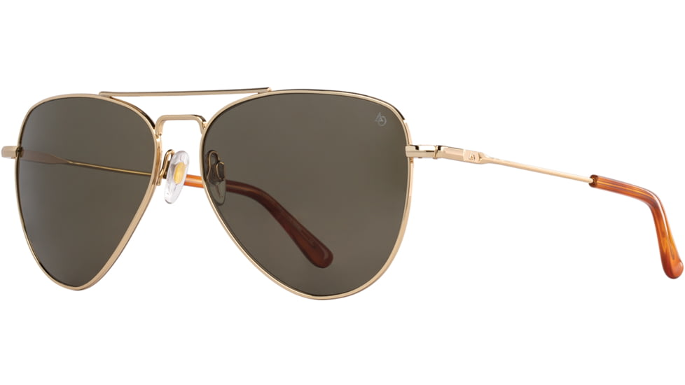 AO Fletcher Sunglasses, Gold Frame, Calobar Green AOLite Nylon Lens - 59-15-145, FLT259STHAGNN