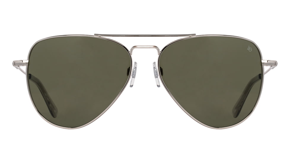 AO Fletcher Sunglasses, Silver Frame, Calobar Green AOLite Nylon Lens - Polarized - 59-15-145, FLT359STSMGNN-P