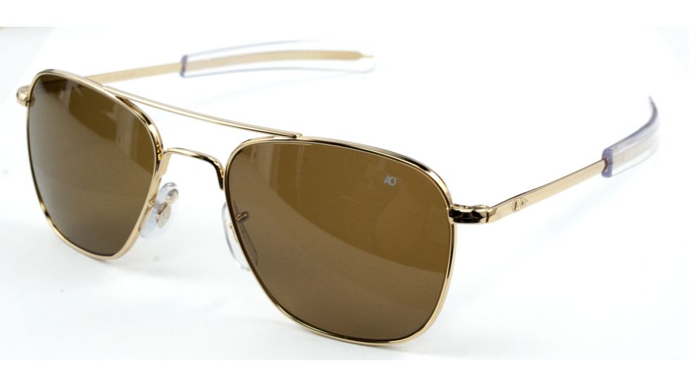 AO Original Pilot Sunglasses, Bayonet, Gold Frame, HC Amber Poly Lens, 55mm, 30181