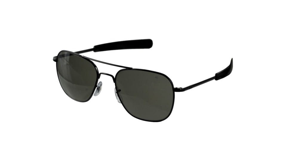 AO Original Pilot Sunglasses, Bayonet, Black Frame, CC Gray Poly Lens, 52mm, 30026