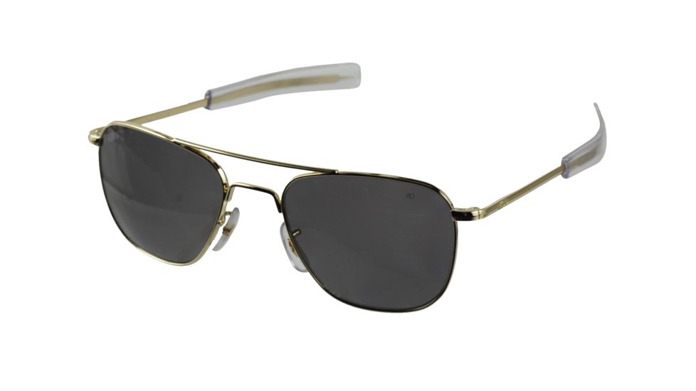 Open Box, Dealer Demo, AO Original Pilot Sunglasses, Bayonet, Gold Frame, CC Gray Poly Lens, Polarized, 52mm, 30004