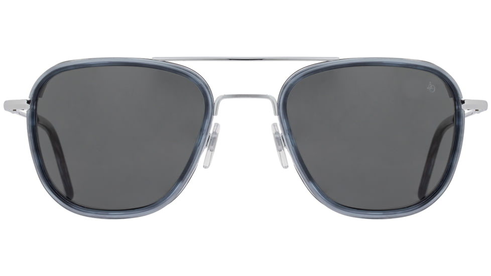 AO Flynn Sunglasses - Mens, Silver Navy, True Color Gray AOLite Nylon Lenses, Silver Navy / True Color Gray Polarized Lens, 55-22-145, FLN155STNVGYN-P