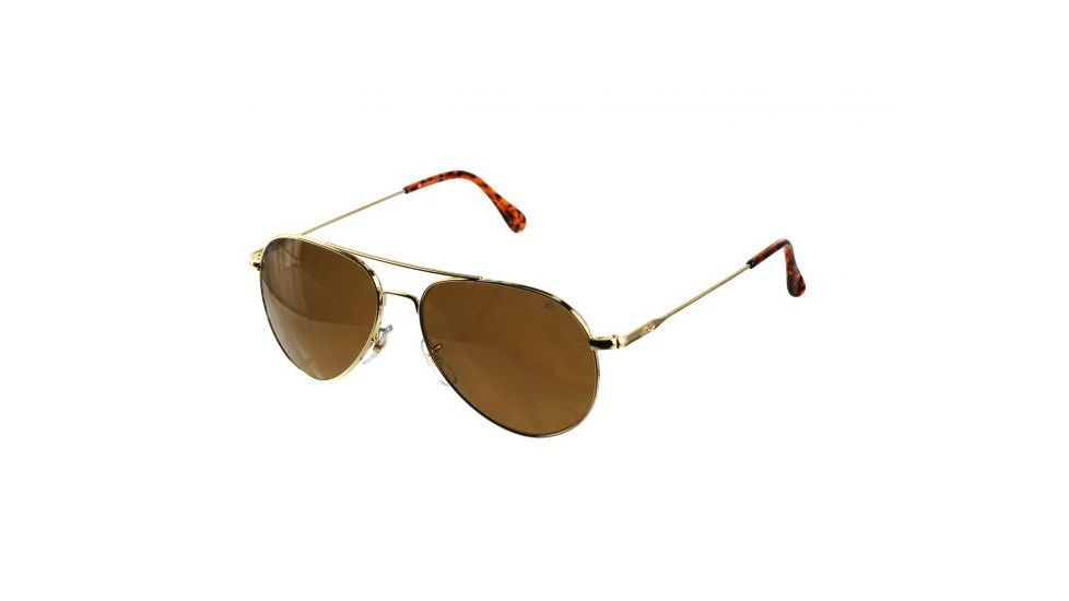 AO General Sunglasses, Gold, Amber Glass Lens, Wire Spatula, 58mm G-CG-WS-58