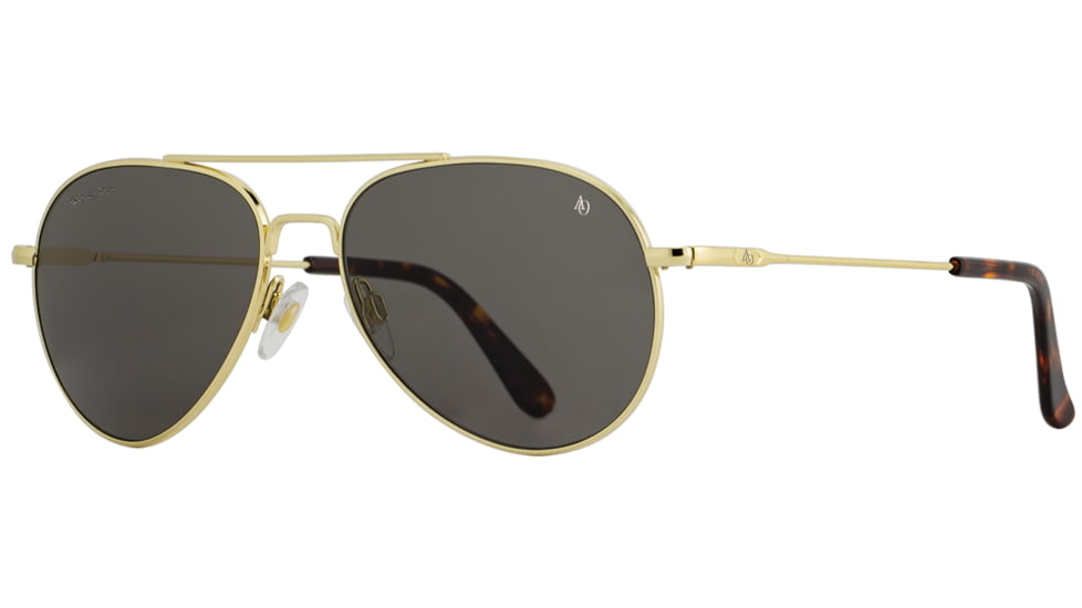 AO General Sunglasses, Gold, True Color Gray SkyMaster Glass Lenses, Polarized, 58-14-145 B52.5, GEN158STTOGYG-P