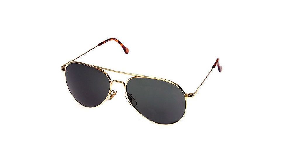 AO General Sunglasses, Gold, Wire Spatula, Grey Glass Lenses, 58mm, Polarized G-TCGG-WS-58