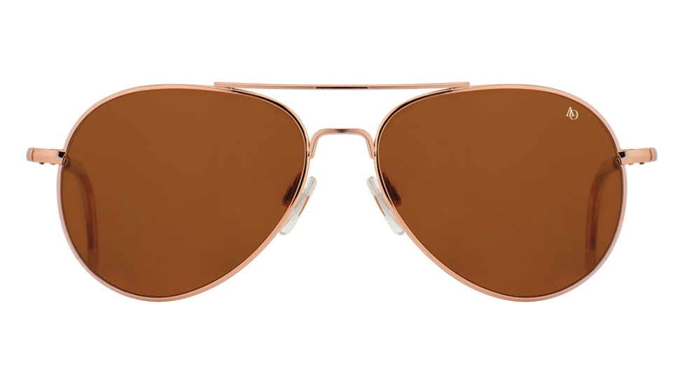 AO General Sunglasses, Rose Gold, Cosmetan Brown SkyMaster Glass Lenses, 55-14-140 B47, GEN555STCLBNG