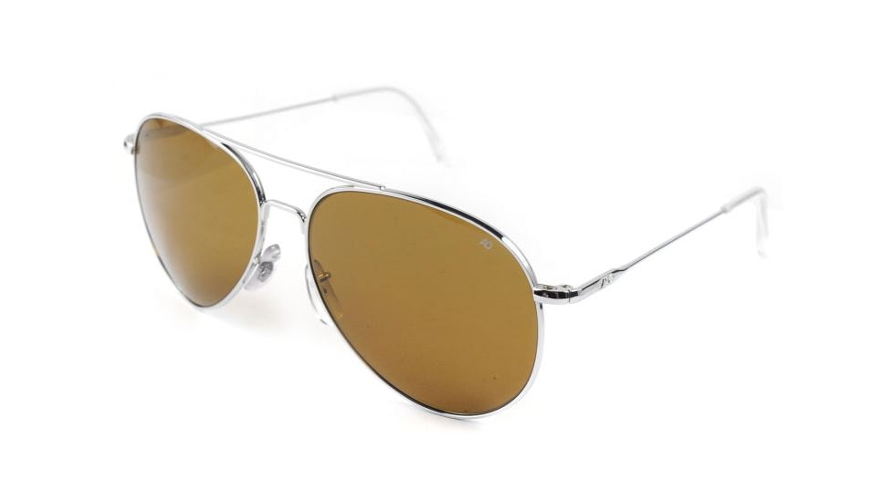 AO General Sunglasses, Silver, Amber Poly Lens, Wire Spatula, 58mm, Polarized S-PHCAP-WS-58