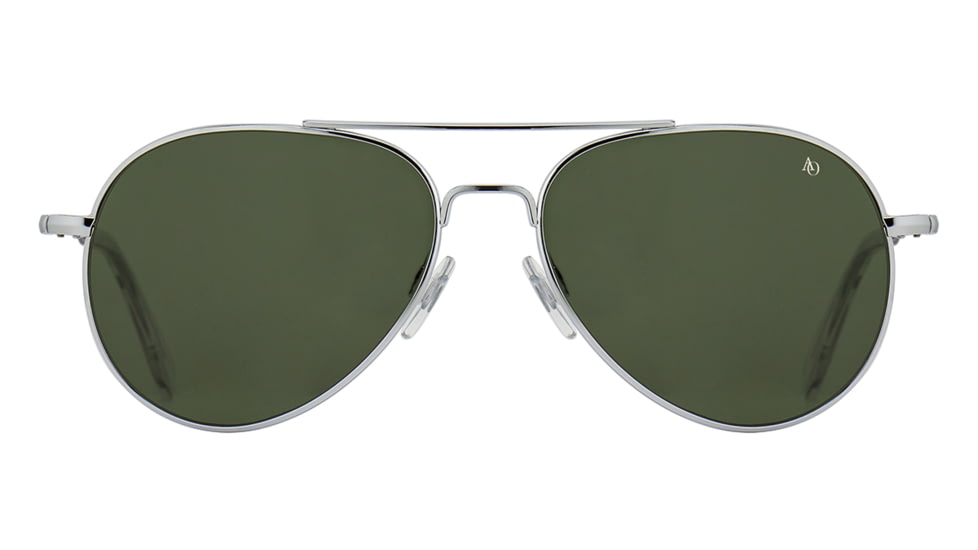 AO General Sunglasses, Silver, Calobar Green AOLite Nylon Lenses, 55-14-140 B47, GEN255STSMGNN