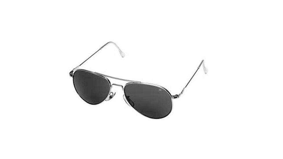 AO General Sunglasses, Silver, Gray Poly Lens, Wire Spatula, 52mm, Polarized S-PCCP-WS-52