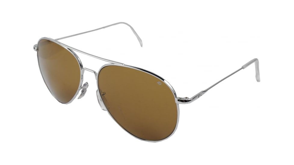 AO General Sunglasses, Silver, Wire Spatula, Brown Glass Lenses, 58mm, Polarized S-CBPG-WS-58