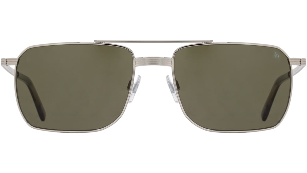 AO Geoffrey Sunglasses - Mens, Silver, Calobar Green AOLite Nylon Lenses, Silver / Calobar Green Lens, 58-18-145, GFY158STGSGNN
