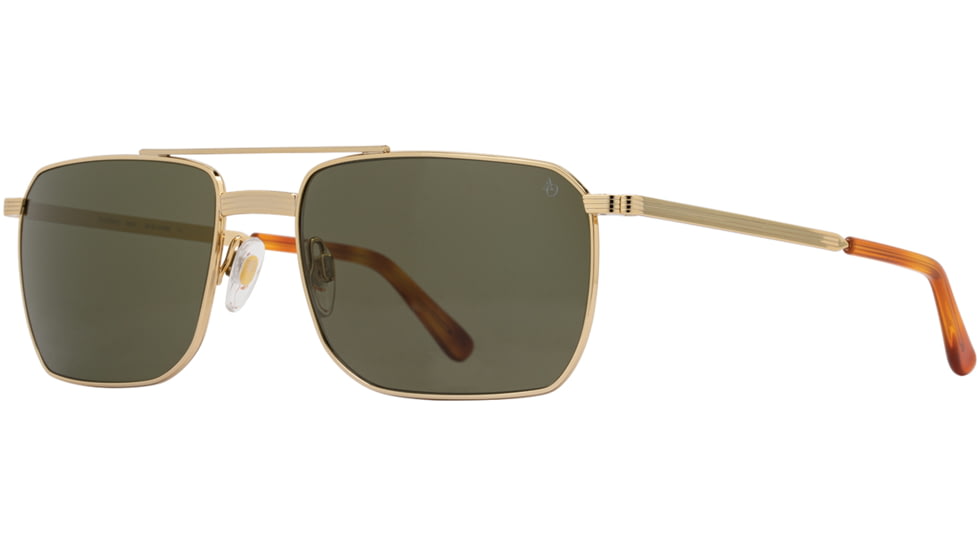 AO Geoffrey Sunglasses - Mens, Gold, Calobar Green AOLite Nylon Lenses, Gold / Calobar Green Polalrized Lens, 58-18-145, GFY358STHAGNN-P