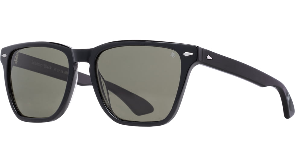 AO Hudson Sunglasses, Black Frame, Calobar Green AOLite Nylon Lens - 57-19-145, HUD257ST-GNN