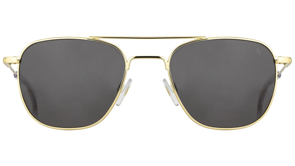 AO Original Pilot Sunglasses, Gold Frame, 57 mm Gray SkyMaster Glass Lenses, Standard Temple,738921549758