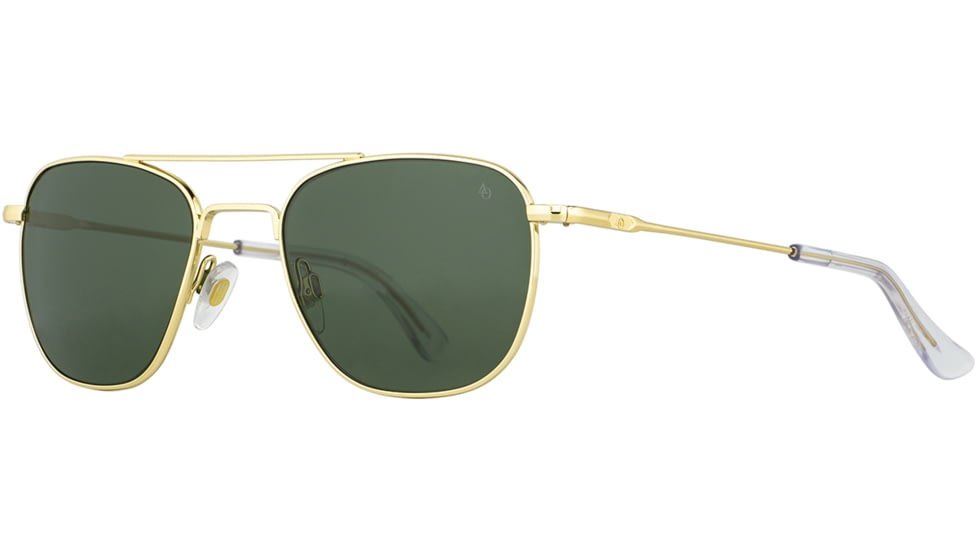 AO Original Pilot Sunglasses, Gold Frame, 55 mm Green SkyMaster Glass Lenses, Standard Temple,738921549536