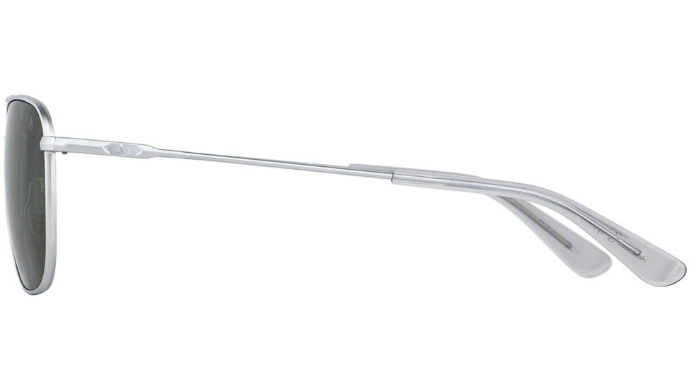 AO Original Pilot 4 Sunglasses, Matte Silver Frame, Green Nylon Lens, 57-20-145, OP-457STSMGNN