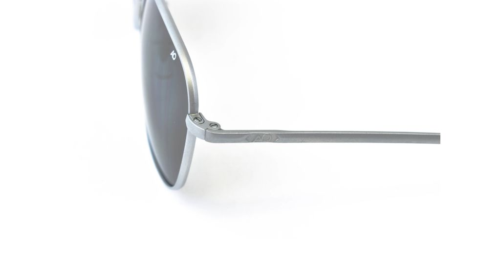 AO Original Pilot Sunglasses, Bayonet, Matte Chrome Frame, CC Gray Poly Lens, Polarized, 55mm, 30196