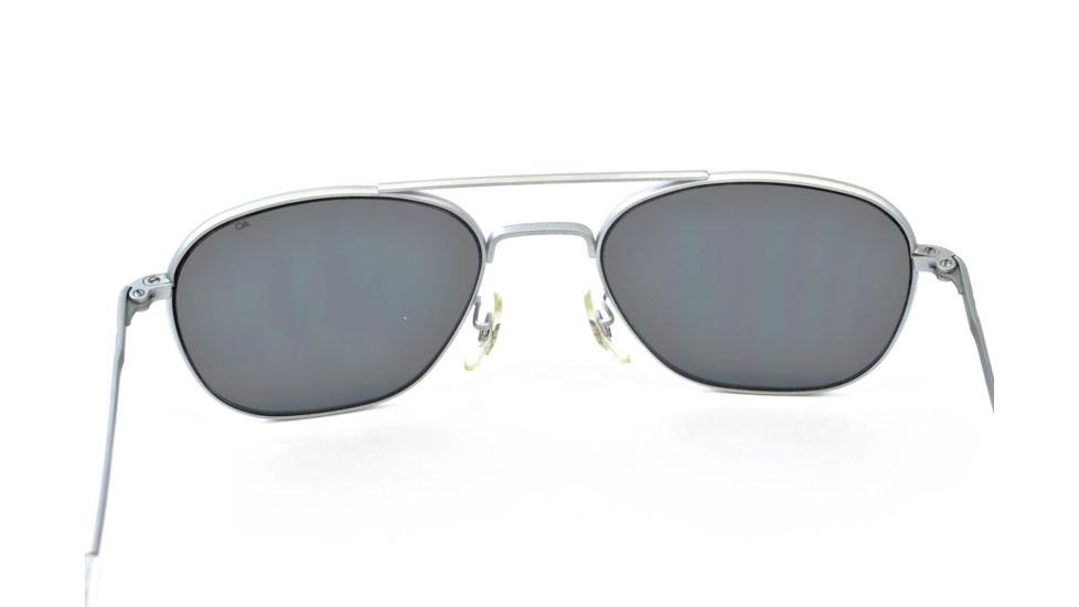 AO Original Pilot Sunglasses, Bayonet, Matte Chrome Frame, CC Gray Poly Lens, Polarized, 55mm, 30196