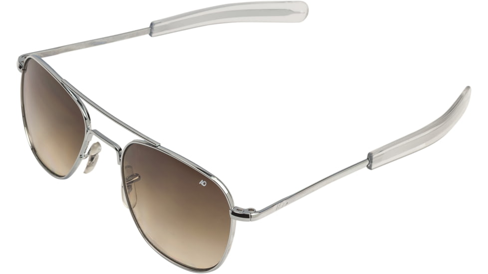 AO Original Pilot Sunglasses, Bayonet, Silver Frame, Polycarbonate Gradient Brown Lens, 57mm, 30206