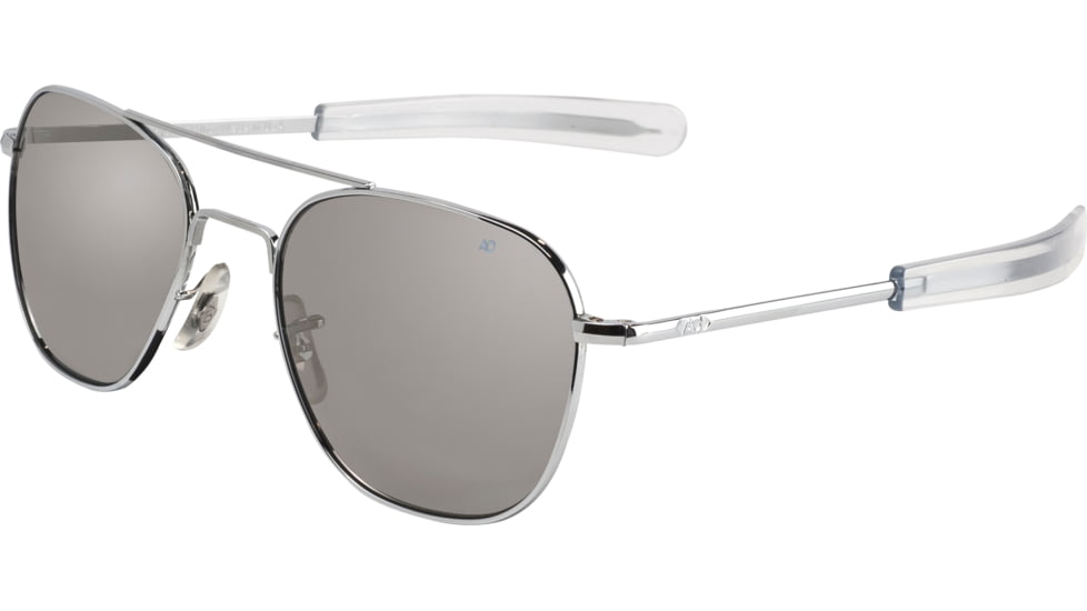 AO Original Pilot Sunglasses, Bayonet, Silver Frame, Silver Mirror Lens, 52mm, 30623