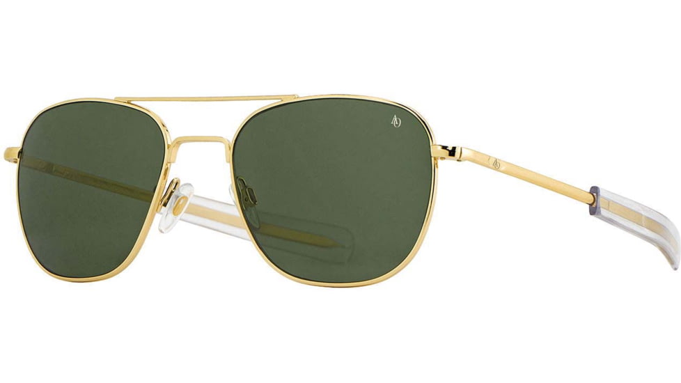 AO Original Pilot Sunglasses, Gold Frame, 52 mm Calobar Green SkyMaster Glass Lenses, Bayonet Temple,738921549260