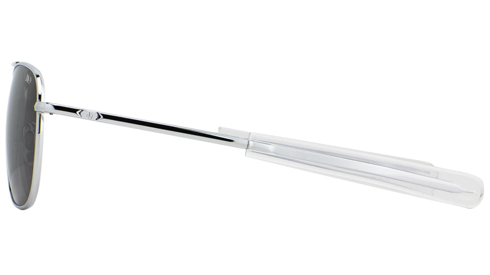 AO Original Pilot Sunglasses, Silver Frame, 57 mm True Color Gray SkyMaster Glass Lenses, Bayonet Temple,OP-257BTCLGYG