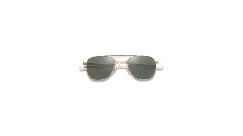 AO Original Pilot Sunglasses, Bayonet, Gold Frame, True Color Gray Glass Lens, 52mm, 30000