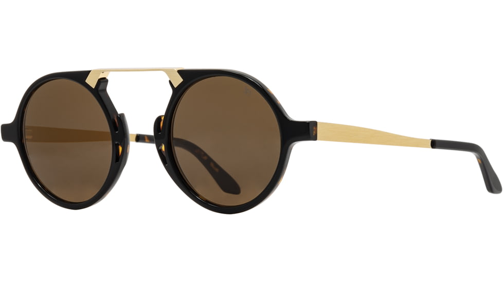 AO Oxford Sunglasses, Black Tortoise Gold Frame, Cosmetan Brown AOLite Nylon Lenses, 44-24-145 B45, OXF344ST--BNN