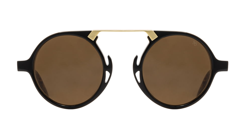AO Oxford Sunglasses, Black Tortoise Gold Frame, Cosmetan Brown AOLite Nylon Lenses, 44-24-145 B45, OXF344ST--BNN