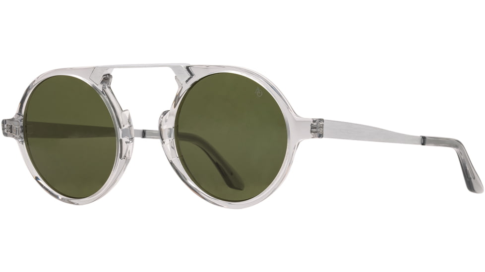 AO Oxford Sunglasses, Gray Crystal Silver Frame, Calobar Green AOLite Nylon Lenses, 44-24-145 B45, OXF144ST--GNN