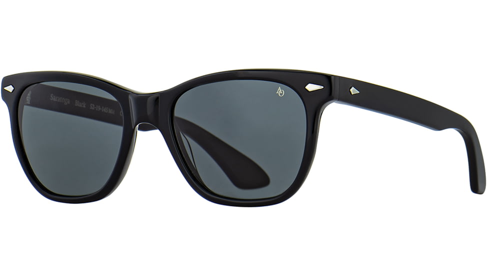 AO Saratoga Sunglasses, Black, True Color Gray AOLite Nylon Lenses, Polarized, 54-19-145 B42, SAR354ST--GYN-P