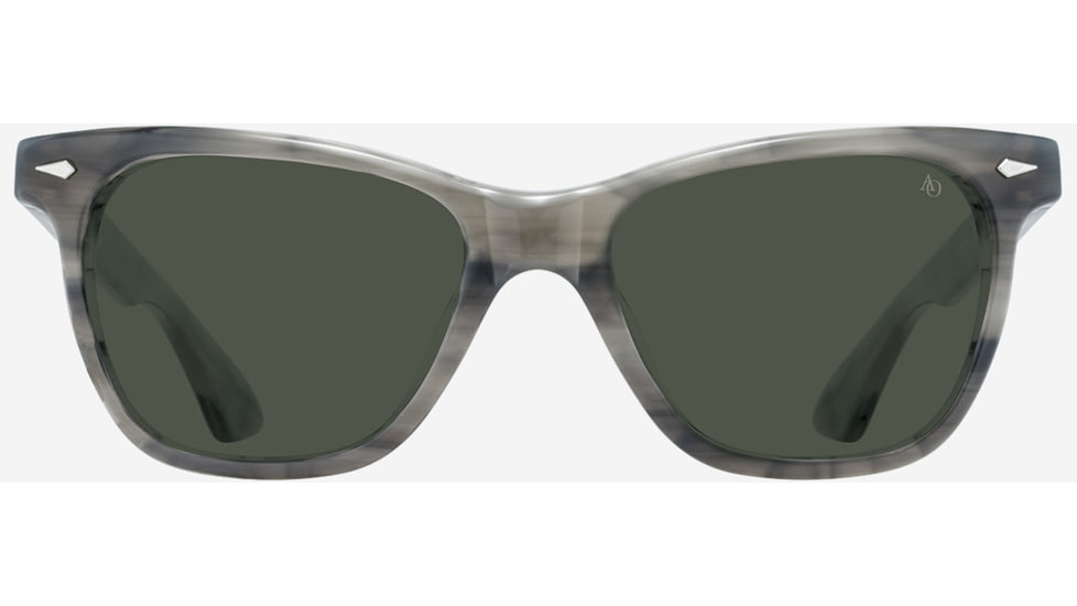 AO Saratoga Sunglasses, Gray Horn Frame, Calobar Green AOLite Nylon Lenses, 54-19-145, SAR854ST--GNN