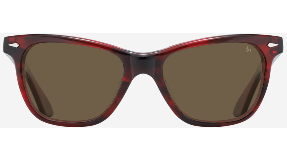 AO Saratoga Sunglasses, Red Demi Frame, Cosmetan Brown AOLite Nylon Lenses, 52-19-145, SAR752ST--BNN