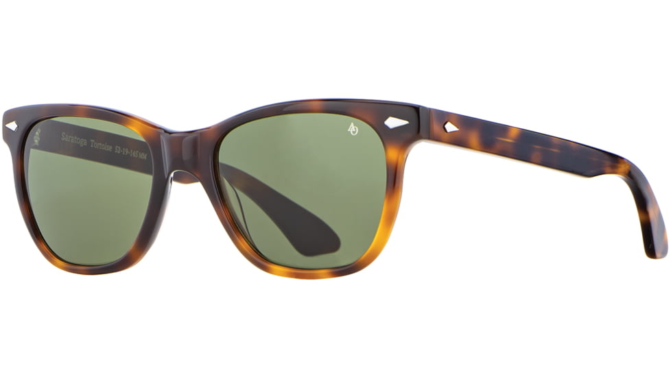 AO Saratoga Sunglasses, Tortoise, Calobar Green AOLite Nylon Lenses, 52-19-145 B42, SAR152ST--GNN