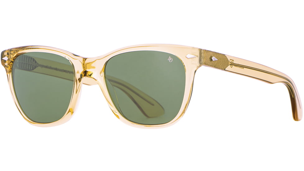 AO Saratoga Sunglasses, Yellow Crystal, Calobar Green AOLite Nylon Lenses, Polarized, 54-19-145 B42, SAR254ST--GNN-P