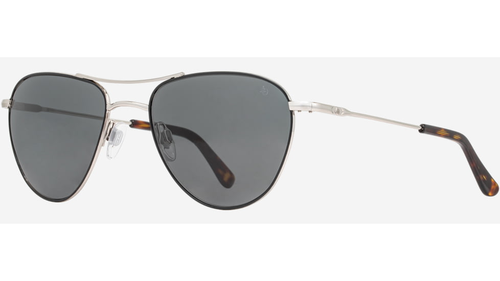 AO Sebring Sunglasses - Womens, Black Silver Frame, True Color Gray AOLite Nylon Lenses, 55-19-140, SEB155STTOGYN